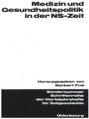 cover image of Medizin und Gesundheitspolitik in der NS-Zeit